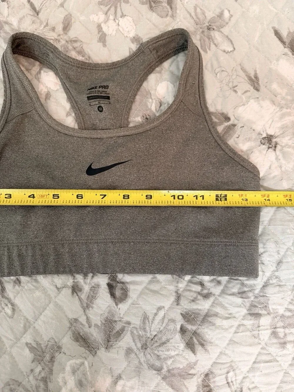 Nike Pro Dri-FIT Sports Bra Medium Gray Heather Racerback Medium Support